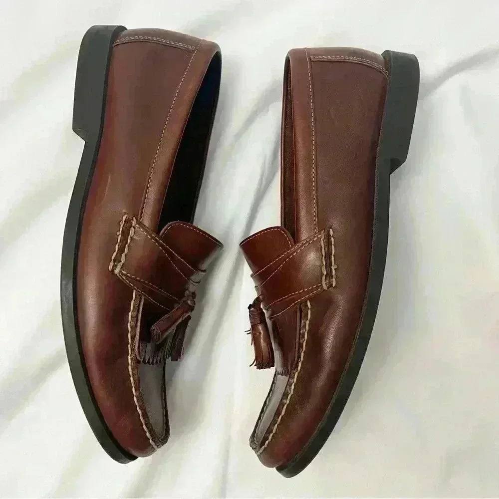 Dexter- Men’s Tassel Loafers-Leather- Brown- 11 - Picture 6 of 9